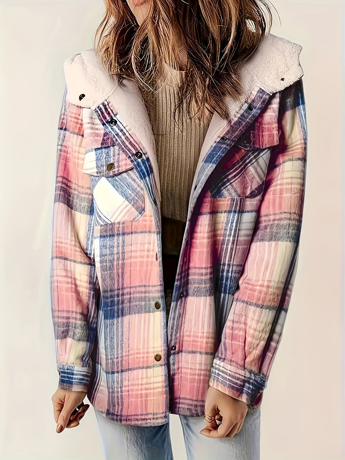 Flannel Line Hooded Jacket