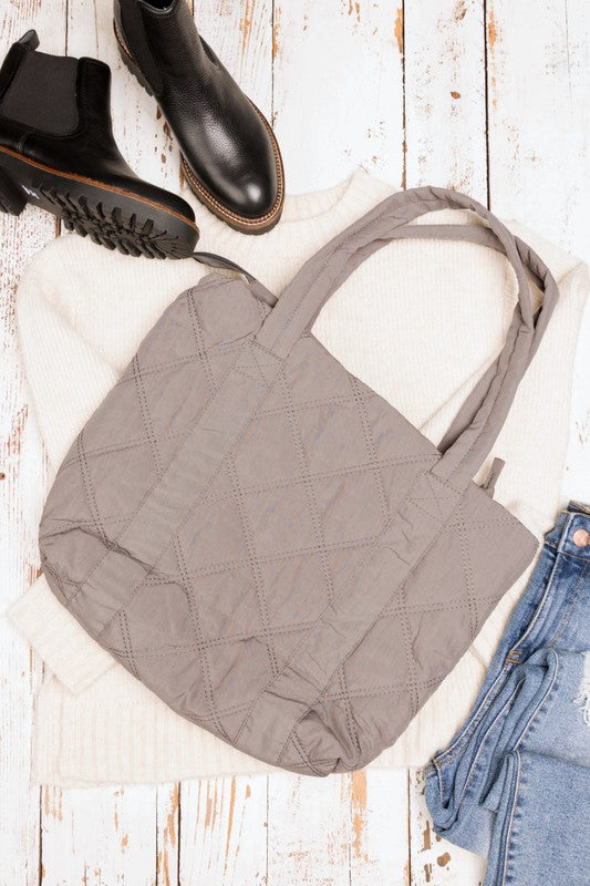 Quilted Puffer Tote Bag