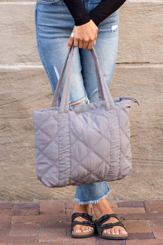 Quilted Puffer Tote Bag