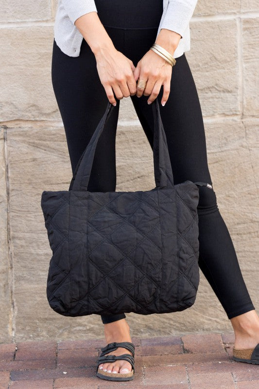 Quilted Puffer Tote Bag