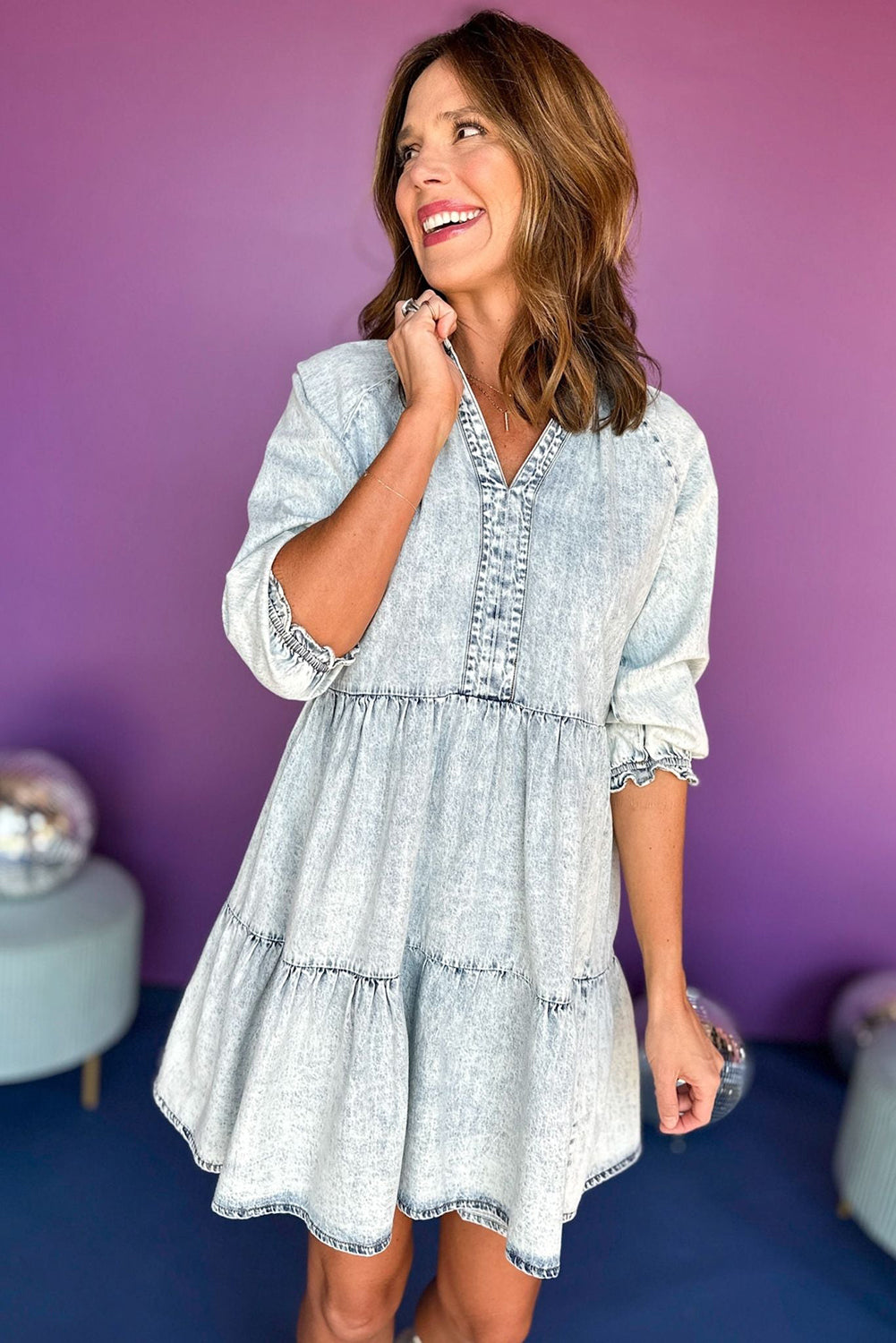 Retro Denim Cowgirl Dress