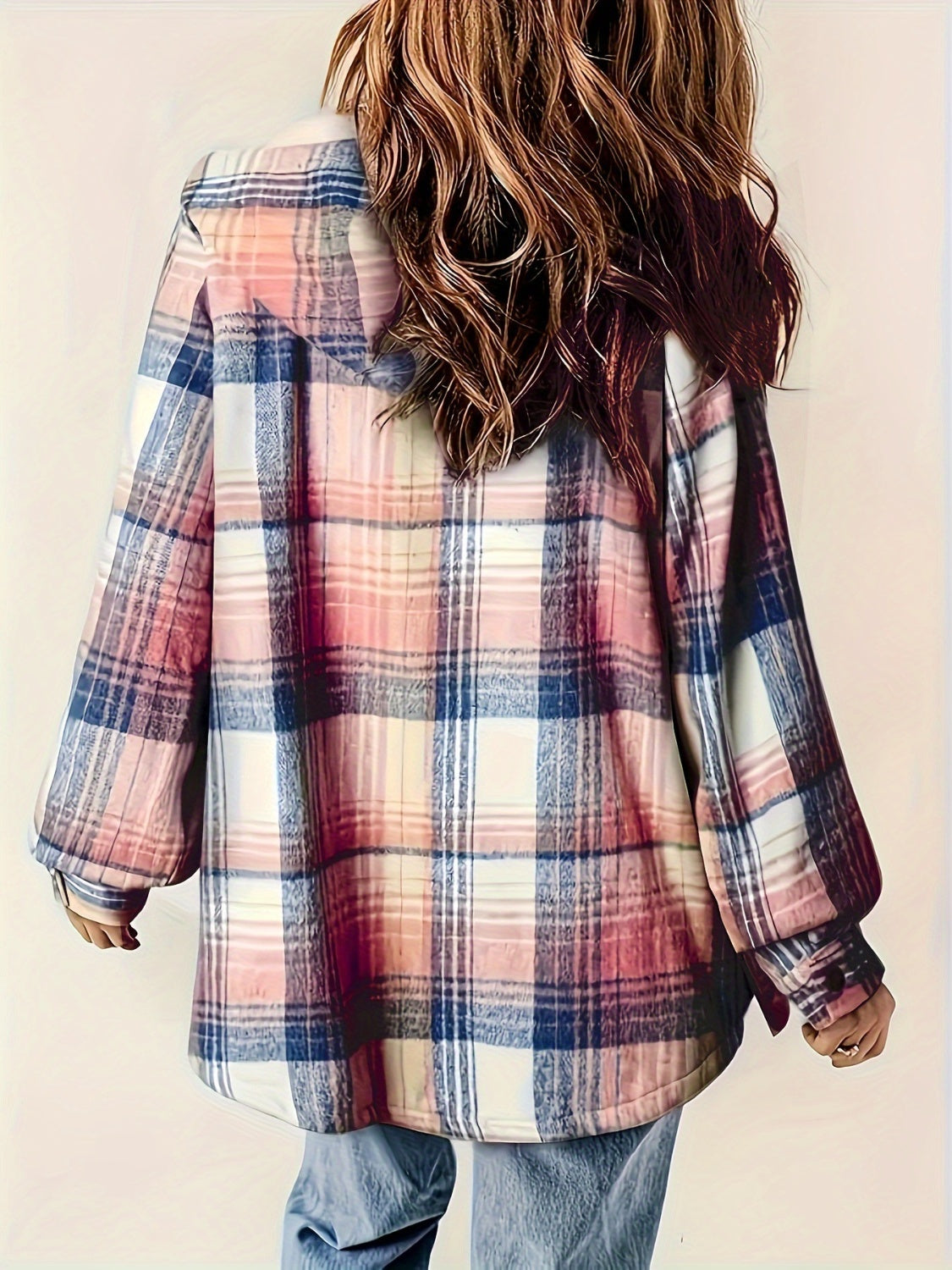 Flannel Line Hooded Jacket