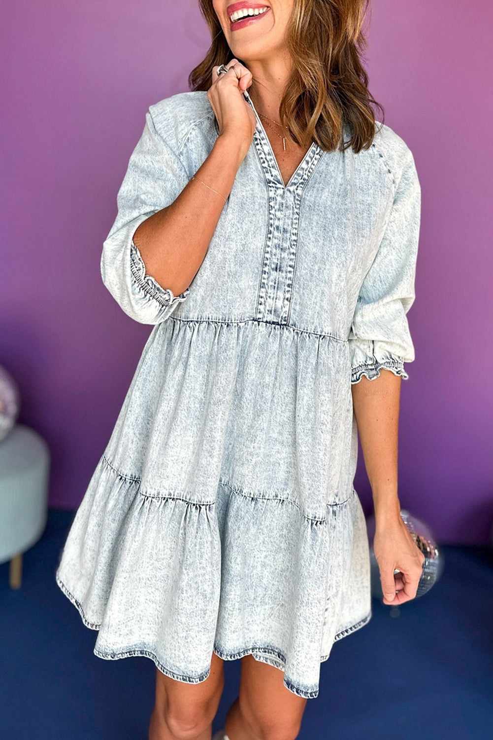 Retro Denim Cowgirl Dress