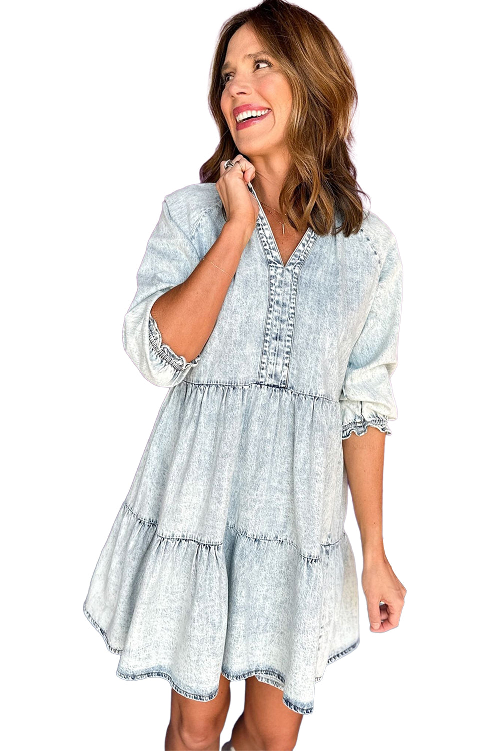 Retro Denim Cowgirl Dress