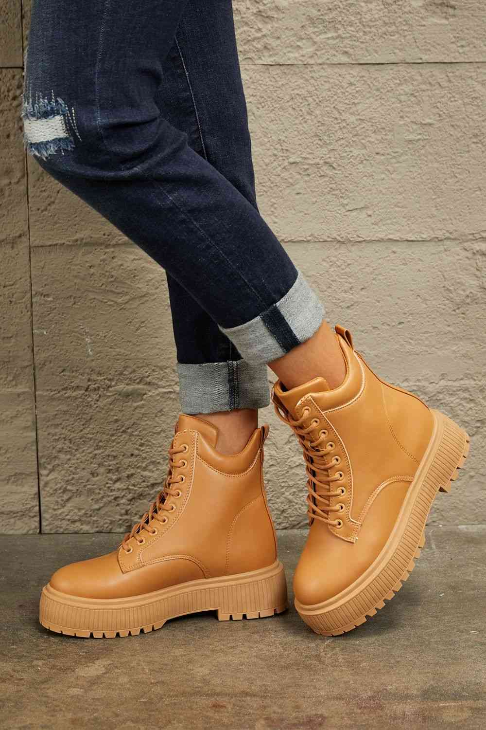 Platform Combat Style Boots