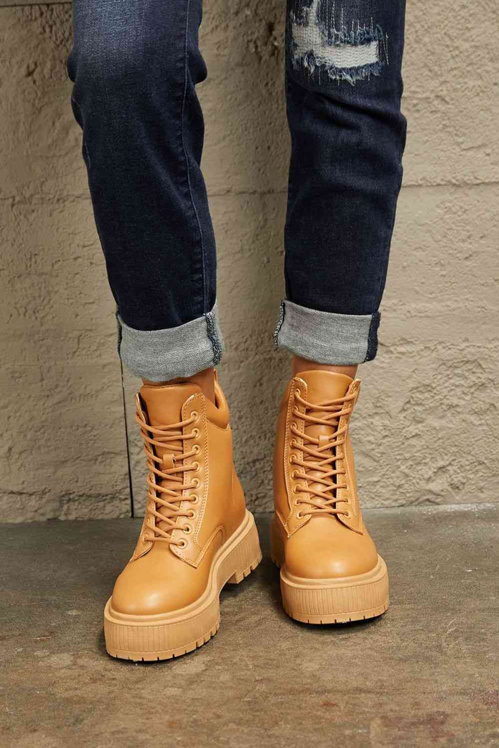 Platform Combat Style Boots