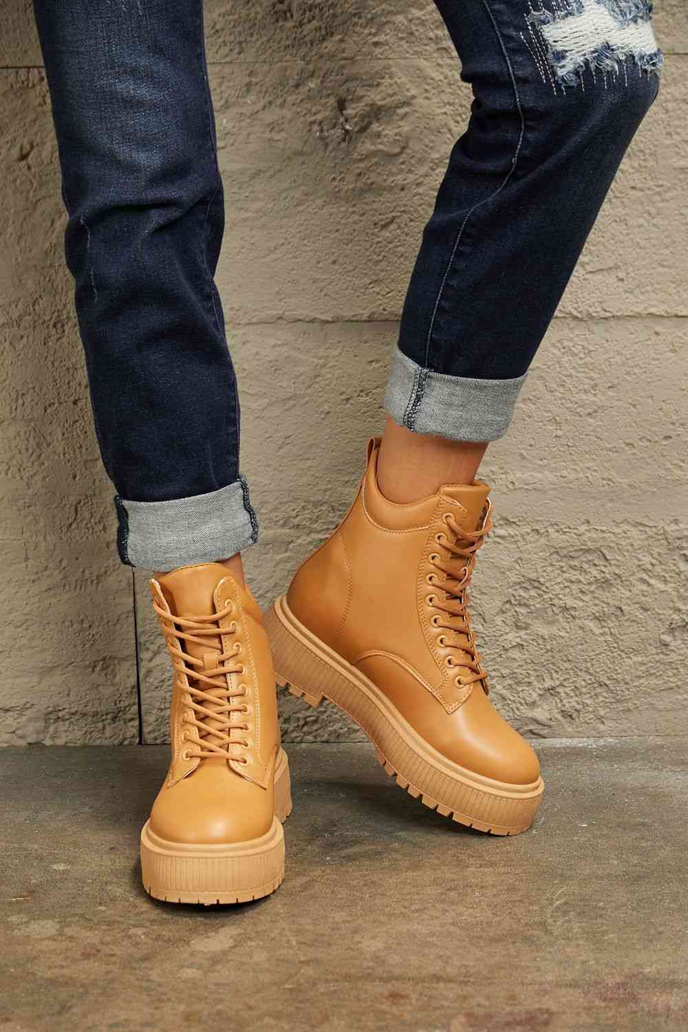 Platform Combat Style Boots