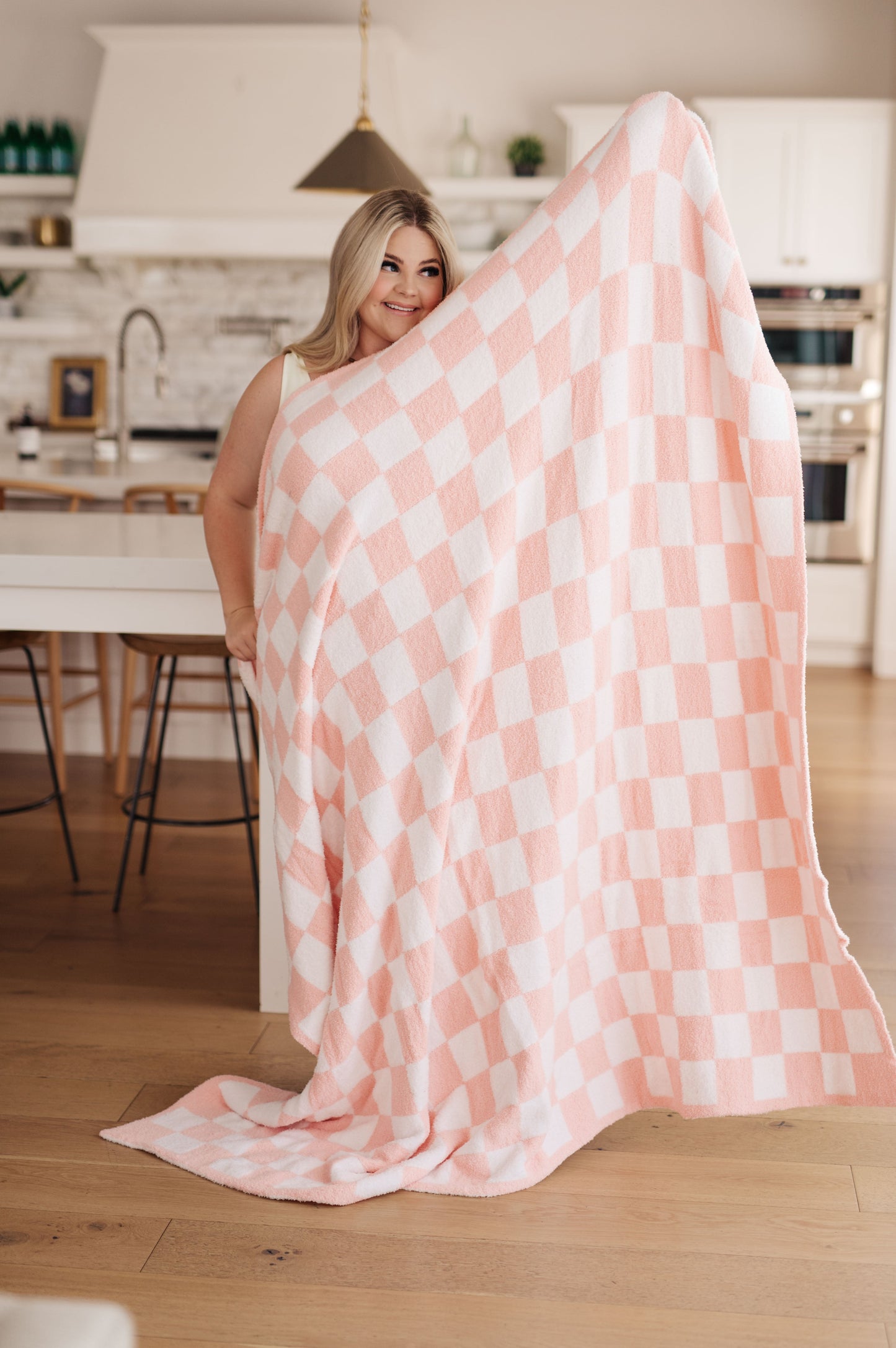 Pink Checkered Penny Blanket