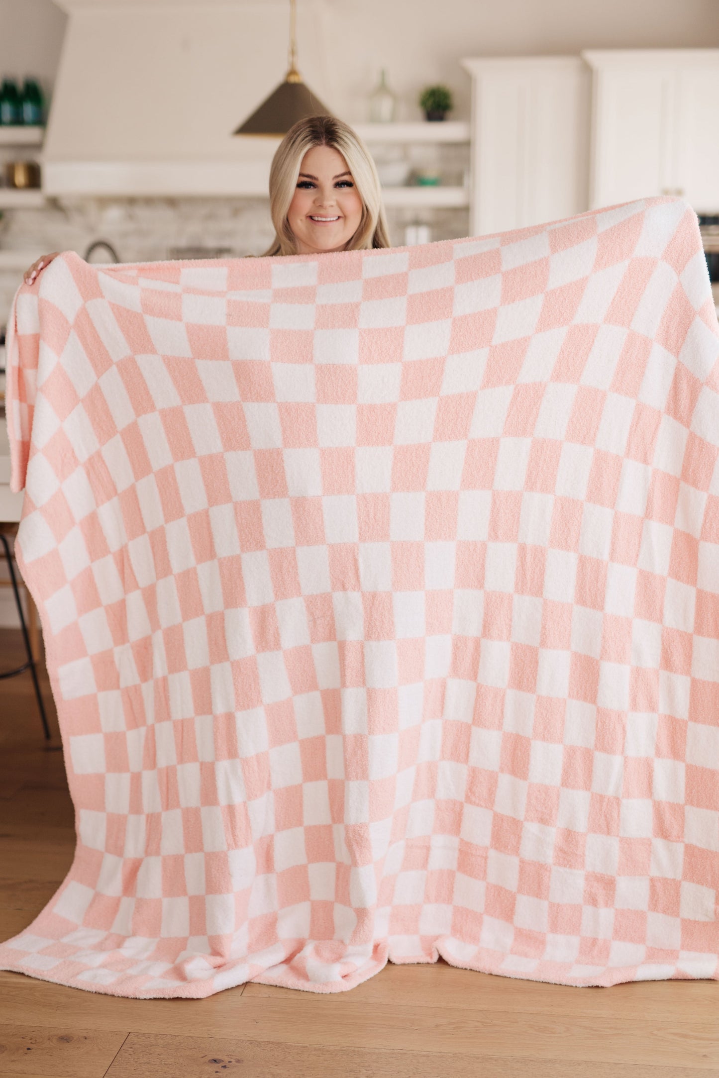 Pink Checkered Penny Blanket